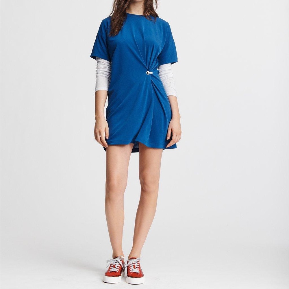 Rag & Bone Mitchell Dress Blue Hardware Short Sleeve XS